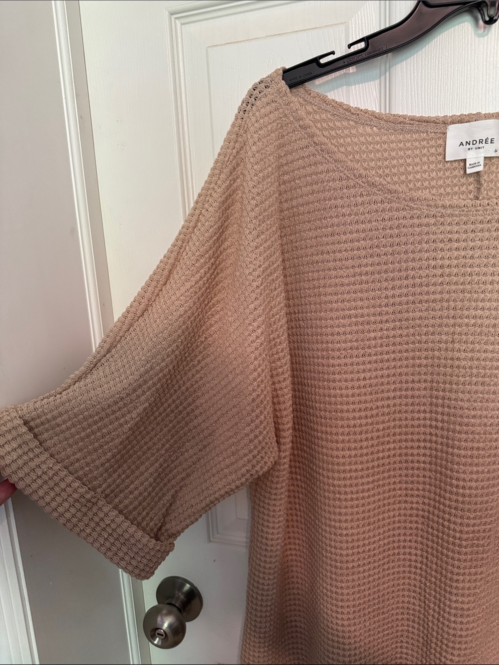 NWOT ANDREE BY UNIT Waffle Knit Top - Picture 3 of 6